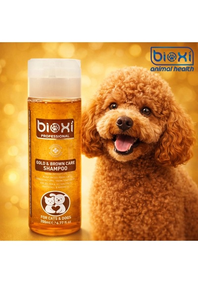 Bioxi Gold & Brown Pure Shampoo Kedi & Köpek Kahverengi Tüyler İçin Şampuan 200 Ml