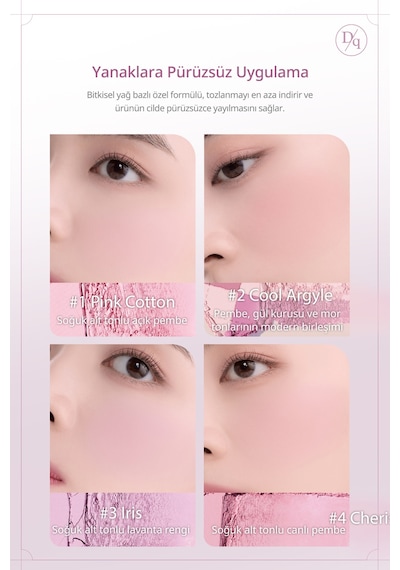 Dasique Karıştırılabilir Renk Tonlarına Sahip 4lü Allık Paleti Blending Mood Cheek 05 Violet Knit 05 Violet Knit
