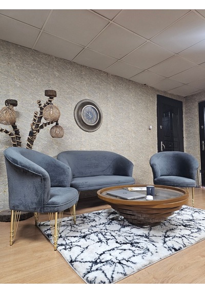 Zafir Teddy Takım Gold Kaplama Telli Ayak Çay Seti Koltuk - Berjer , Balkon, Salon, Ofis Füme Zafir Teddy Takım Gold Kaplama Telli Ayak Çay Seti Koltuk - Berjer , Balkon, Salon, Ofis Füme