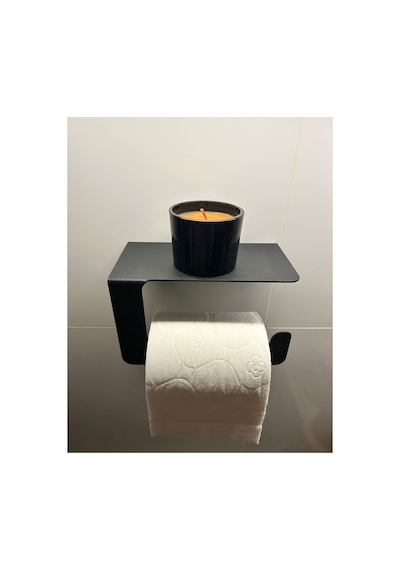 Buççin Online Mağaza Design Tuvalet Kağıtlığı, Tuvalet Kağıdı Askısı, Metal Tuvalet Kağıdı Tutucu Metal Siyah Çok Renkli