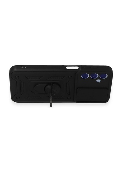 Samsung Galaxy M34 5g Kılıf Pars Lens Yüzüklü Silikon - Siyah