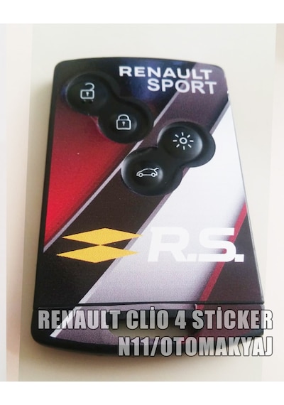 Renault Clio 4 Anahtarlık Sticker Etiket Kaplama Tuning Modifiye Monster - Sarı - Mavi - Rs