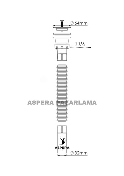 Güçlü Plastik Körüklü Lavabo Sifonu