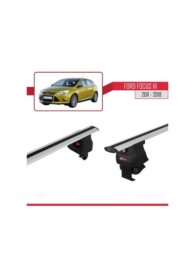 Ford Focus Iıı 2011-2018 Arası İle Uyumlu Ace-4 Ara Atkı Tavan Barı Gri