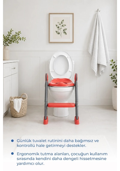 Babyjem Basamaklı Katlanır Klozet Adaptörü Antrasit