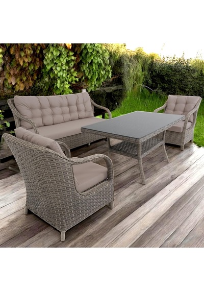 Matrix Üçlü Rattan Bahçe Oturma Grubu Bej Rehome Diğer