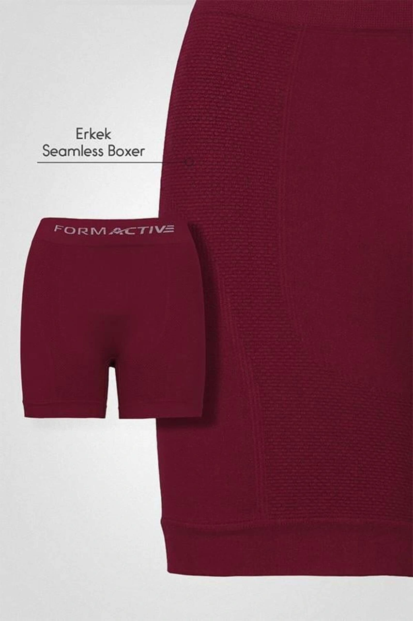 Tezzgelsin Erkek Dikişsiz/seamless Nefes Alabilen Boxer Bordo