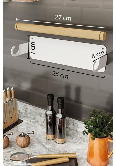 Lmz Yapışkanlı Doğal Gürgen Ağaç Ahşap Bar Metal Rulo Kağıt Havluluk, Kağıt Havlu Standı, Banyo Mutfak Havl Diğer
