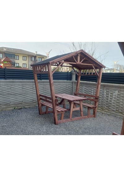 Pergola Çardak Çatılı Bank P33 Maun