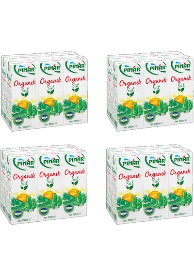 Pınar Organik Süt 200 Ml X 24 Adet