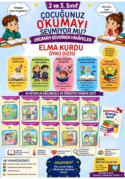 3.sınıflar İçin Eğlenceli Okuma Kitabı 10'lu