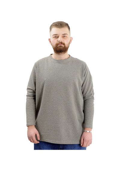 Mode Xl Büyük Beden Erkek Sweatshirt Bisiklet Yaka Uzun Kol Waffle 23460 Haki Haki