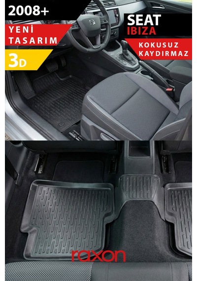 Seat Ibiza 2008+ 3d Havuzlu Paspas 5 Parça Tam Uyumlu, Su Geçirmez