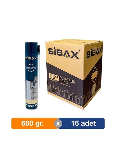 Sibax Ns66 Poliüretan Dolgu Köpüğü - Montaj Köpük 600 Gr. - 16'lı