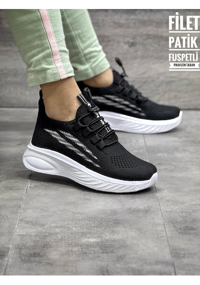 Papucumun Dünyası Tutinom Triko Çoraplı Lastik Bağcıklı Sneaker Çocuk Ayakkabısı Siyah - Beyaz Papucumun Dünyası Tutinom Triko Çoraplı Lastik Bağcıklı Sneaker Çocuk Ayakkabısı Siyah - Beyaz