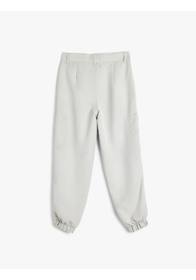 Koton Jogger Pantolon Kargo Cepli Düğme Detaylı Gri 5wkg40070aw Gri