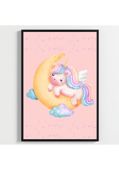 Besay Masal Dünyası Unicorn Çocuk Odası Posteri Dekoratif 3lü Set A4 Çerçevesiz