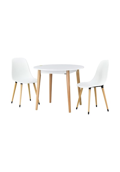 Vilinze Eames Sandalye Avanos Yuvarlak Ahşap Mutfak Masası Takımı - 90x90 Cm Natürel Vilinze Eames Sandalye Avanos Yuvarlak Ahşap Mutfak Masası Takımı - 90x90 Cm Natürel
