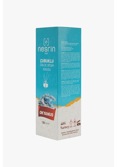 Nesrin 120 Ml Çubuklu Oda Kokusu Okyanus Bambu Koku, Kalıcı Ortam Kokusu Ve Dekoratif Cam Şişe - Md86908214ok