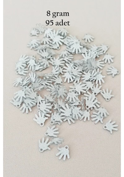Tedar Oya Abiye Bileklik Kolye Pleksi Metalik Plastik Pul Gümüş Renk 8 Gram 95 Adet - Bnc519 Najmaddin (No:1) 8.5Cm X 10.5 Cm