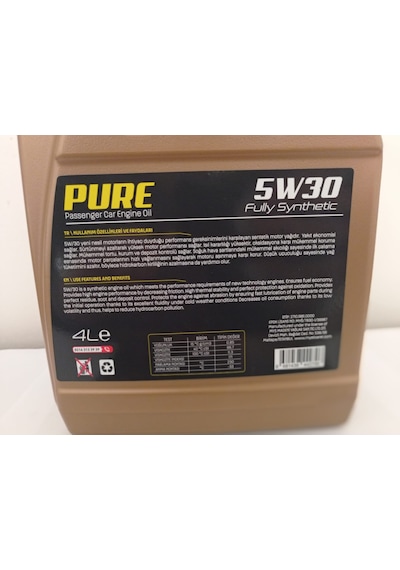 CCP Pure Fully Synthetıc 5W30 Motor Yağı 4 L