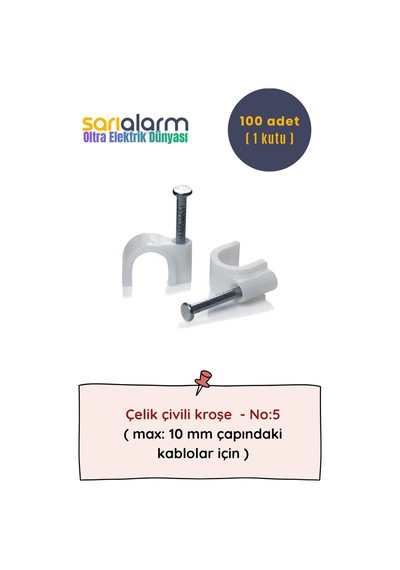Oltra - Kablo Kroşe Çelik Çivili No:5 100'lü Kutu
