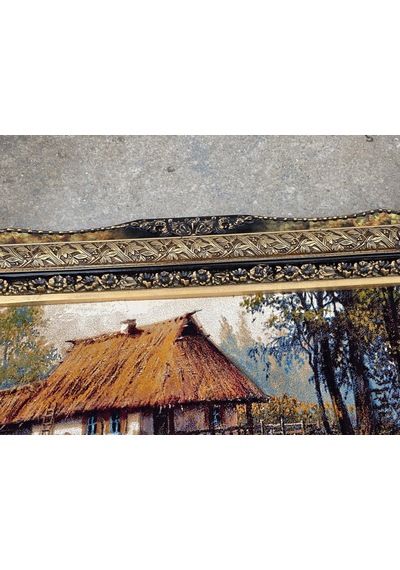 Çiçekli Köprü Adlı İran Tebriz Halı Tablo 123x73cm - Duvar Halı Kilim Tablo