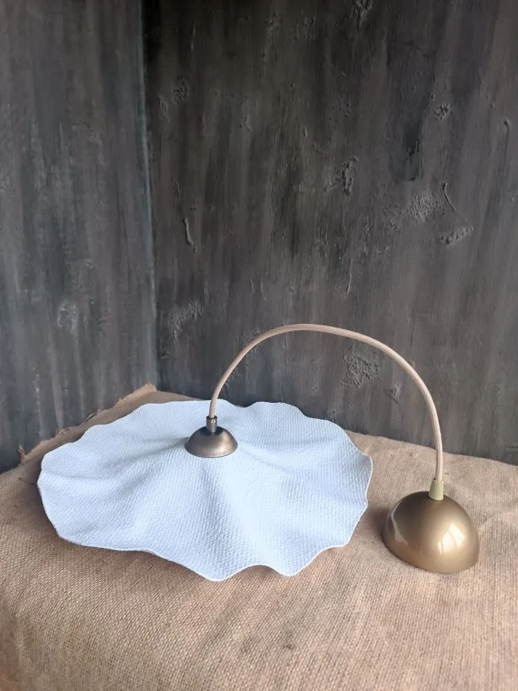 Kumaş Avize S - Pirinç Aksesuarlı Zara Home Tarzı Tasarım Beyaz