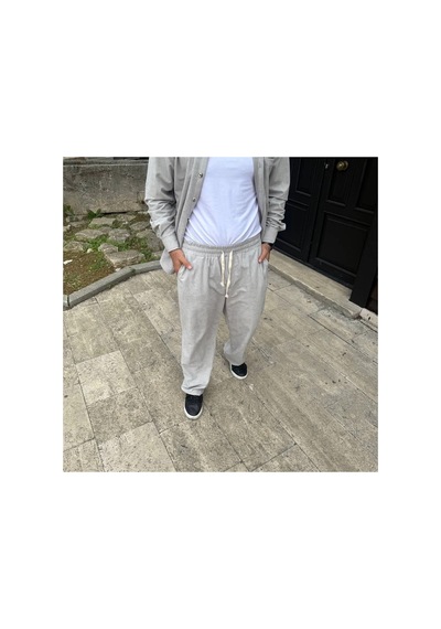 Erkek Fitilli Kadife Cepli Buggy Pantolon Oversize Rahat Kalıp - Gri
