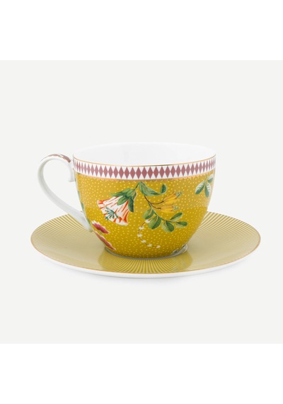 Sarı Porselen Çay Fincan Seti 280 Ml