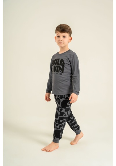 Rolypoly Baba Oğul Live The Forest Gri Uzun Kol Pijama Takım Rp3868-a-v1 Rp3868-a-v1