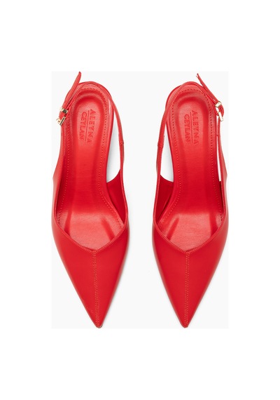 Luiza Kırmızı Cilt Sivri Burunlu Stiletto Kadın Ayakkabı