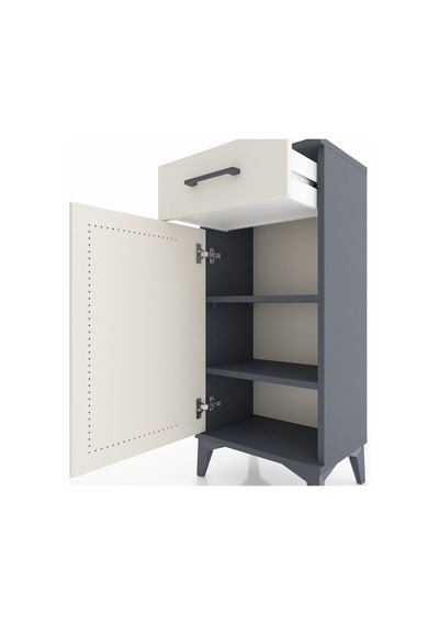 Arges Komodin 2 Raflı Tek Çekmeceli Tek Kapaklı 44x30x96 Antr... Antrasit