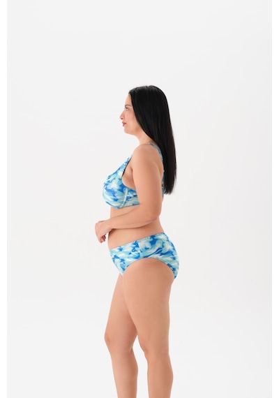 Büyük Beden Mavi Balenli Toparlayıcı Bikini Takım