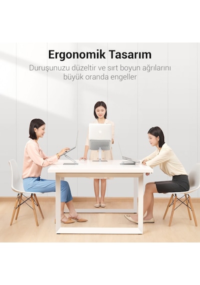 Juo Alüminyum Notebook Standı Yükseklik Ve Eğim Ayarlı Ergonomik Metal Laptop Standı