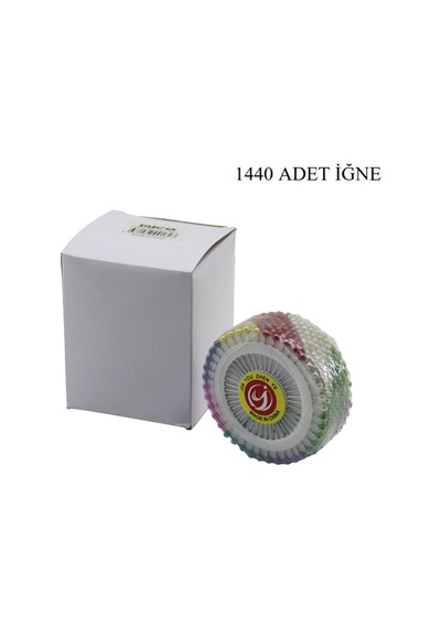 Yuvarlak Disk Standlı 1440 Adet Renkli Toplu Başörtü İğnesi 5671 Çok Renkli