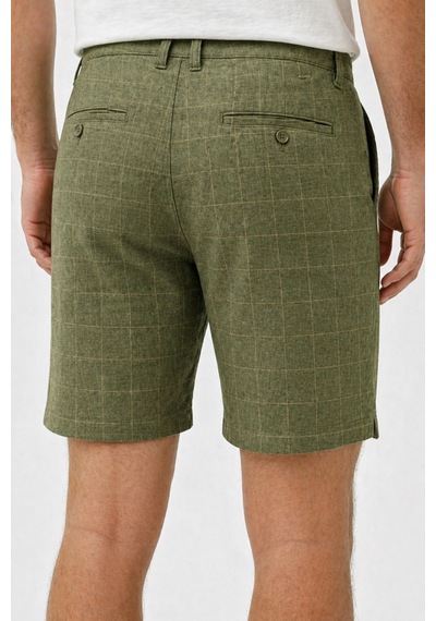 Lacoste Men's Slim Fit Bermuda Shorts Erkek Dar Kesim Keten Bermuda Şort Haki