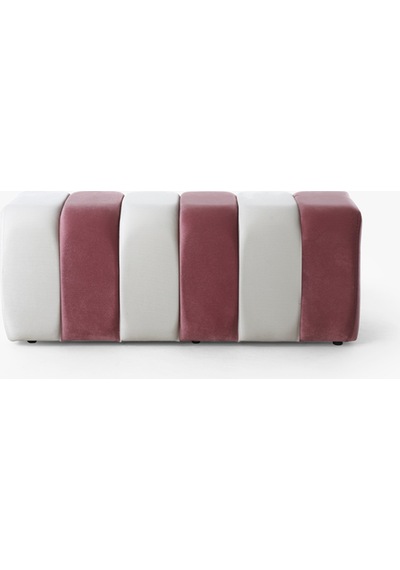 Premium Büyük Yarmalı Yatak Ucu Bench & Makyaj Masası Pufu Modern, Şık & Dekoratif Pembe Pembe