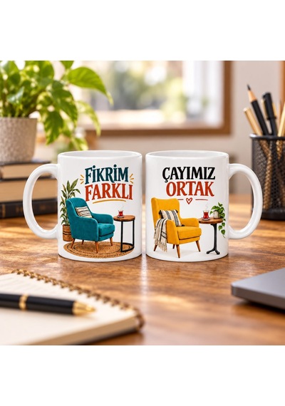 Ortak Masa 2 Li Porselen Kupa Seti - Model 757 Diğer