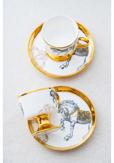 Acar Hxf-06852 Tamara 2 Kişilik Kahve Fincan Takımı Gold
