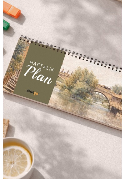 Tarihsiz Spiralli Haftalık Masaüstü Planlayıcı - Eskişehir - 10x30 Cm Plango Turkuaz