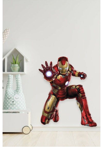 Avengers Ironman Çocuk Odası Duvar Kağıdı Aksesuarları Süsü Sticker 65x80 Cm