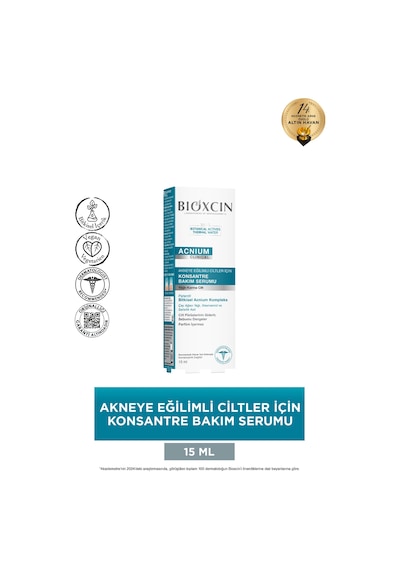 Bioxcin Acnium Akneye Eğilimli Ciltler İçin Konsantre Bakım Serumu 15 Ml Salisilik Asit Çay Ağacı Niasinamid