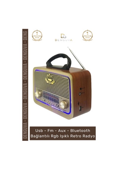 Radyo Everton Rt675 Bluetooth Nostalji Fm Usb Sd Kart Girişli Şarjlı Retro Mp3 Player Müzik Kutusu