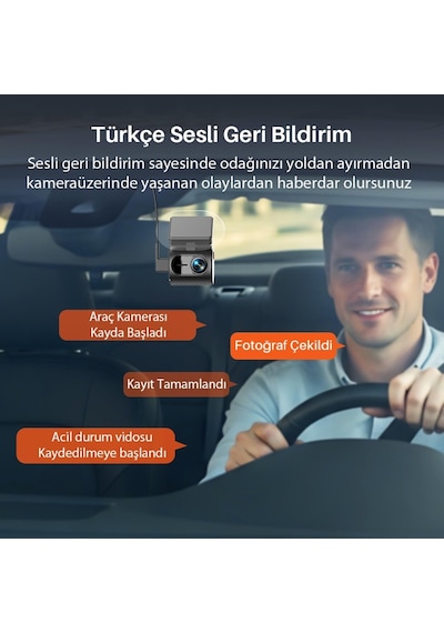 Mini 3 Gen2 2k 1296p Wifi 145 Geniş Açı Gece Görüşlü 32gb Hafıza Kartlı Akıllı Araç Kamerası