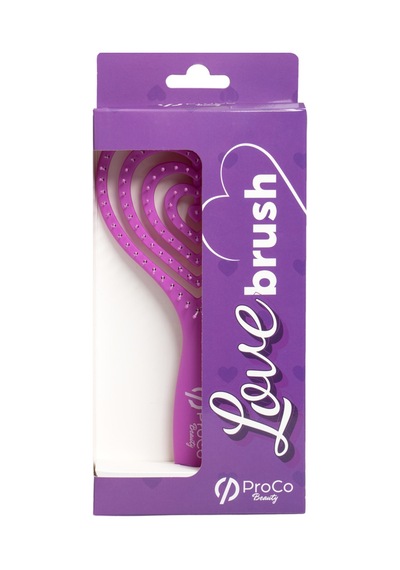 Love Brush Esnek Kalp Saç Fırçası - Yumuşak Dokulu, Saç Açma Ve Tarama Mor