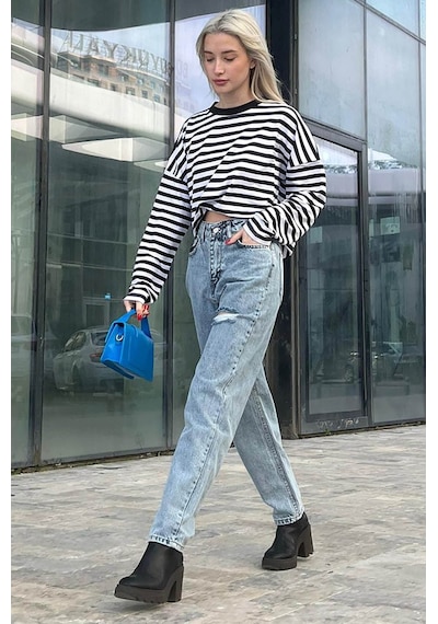 Mad Girls Mavi Yırtık Jean Mg1156