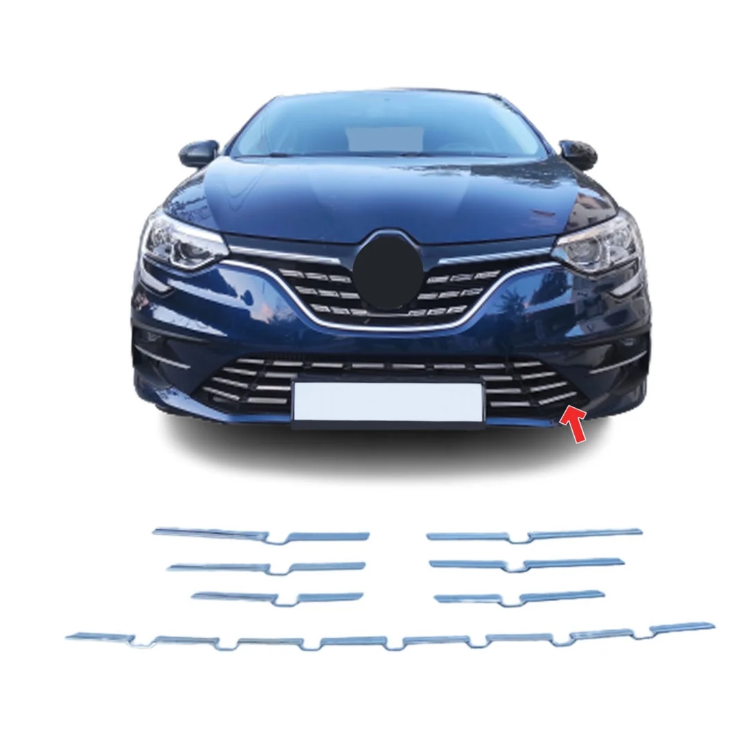 Renault Megane 4 Ön Tampon Alt Çıta - Krom 7 Parça 2021 Ve Sonrası, Hb/sd