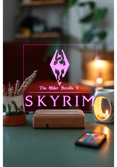 The Elder Scrolls V: Skyrim 16 Renk Kumandalı 3d Gece Lambası