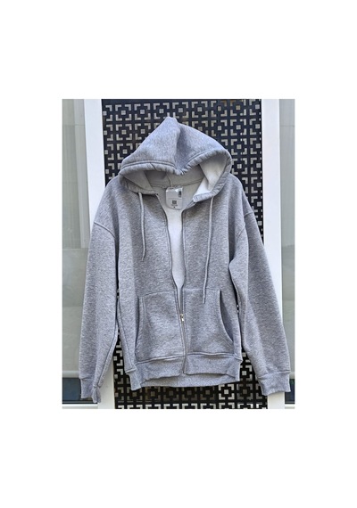Çınar Boutique 3 İplik Şardonlu Hırka-gri - S Gri Gri